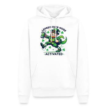 Leprechaun Mode Activates St. Patrick's Day Celebration - Men’s Premium Organic Hoodie - white - Front - Nico (187cm)