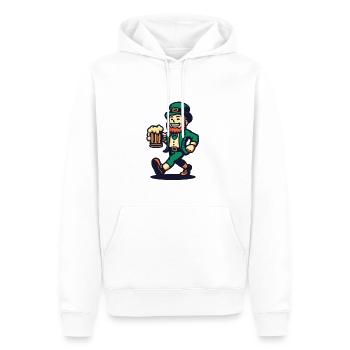 St. Patrick's Day Leprechaun Mit Bierkrug - Männer Premium Bio Hoodie - Weiß - Vorne - Nico (187cm)