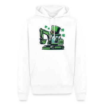 Bagger Mit Hut St. Patrick's Day Design - Männer Premium Bio Hoodie - Weiß - Vorne - Nico (187cm)