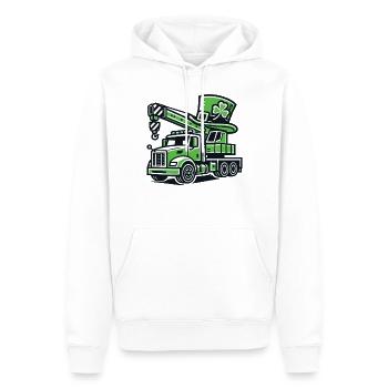 Kranwagen Mit Glücksklee St. Patrick's Day - Männer Premium Bio Hoodie - Weiß - Vorne - Nico (187cm)