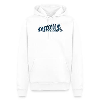 Évolution du singe au cycliste - Sweat à capuche Premium bio Homme - blanc - Devant - Nico (187cm)