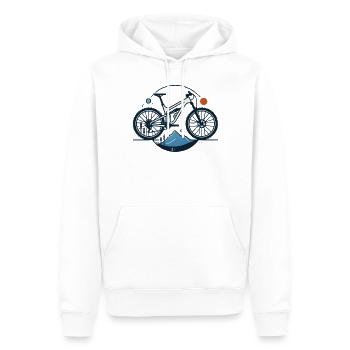 Vélo de montagne Vélo d’aventure Graphique - Sweat à capuche Premium bio Homme - blanc - Devant - Nico (187cm)