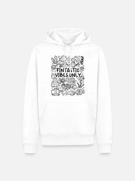 Fintastic Vibes Only – Aquarium - Men’s Premium Organic Hoodie - white