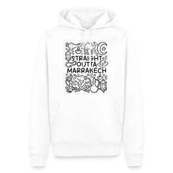 Straight Outta Marrakech – Orient Vibes - Männer Premium Bio Hoodie - Weiß - Vorne - Nico (187cm)
