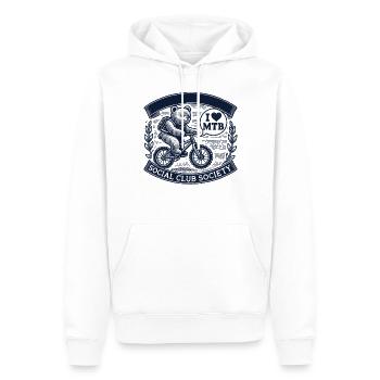 Vélo Retro Bear I Love MTB Club - Sweat à capuche Premium bio Homme - blanc - Devant - Nico (187cm)