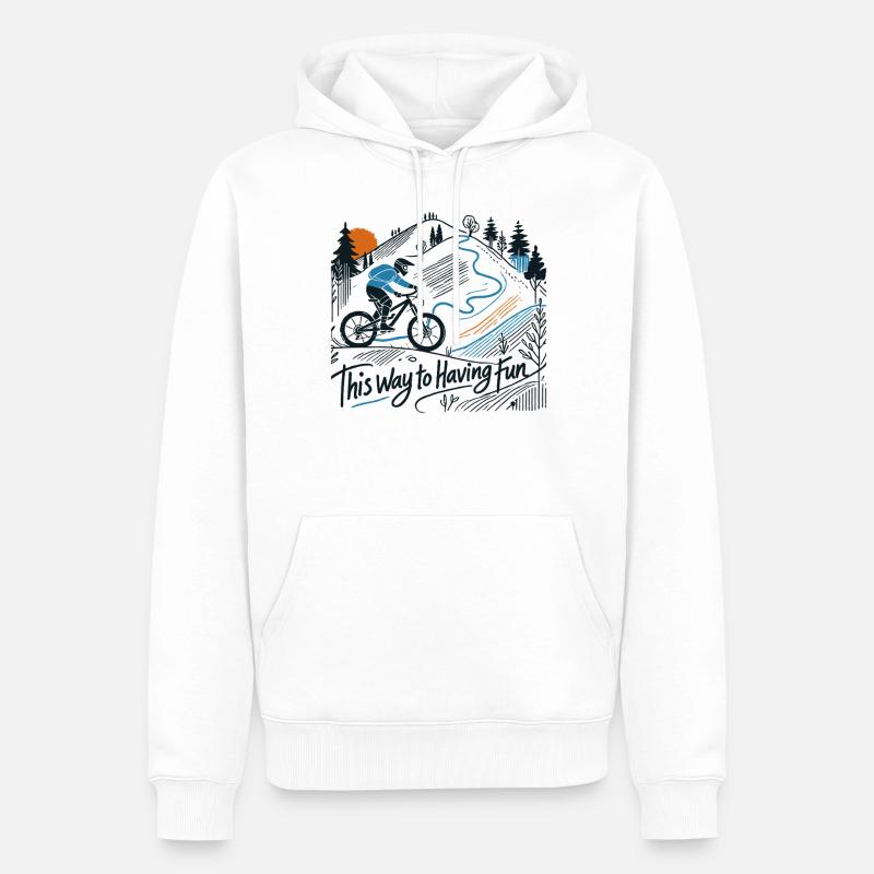 Aventure à vélo pour s’amuser - Sweat à capuche Premium bio Homme - blanc