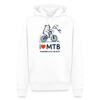 Vélo Ours J’aime VTT Fun VTT - Sweat à capuche Premium bio Homme - blanc - Devant - Nico (187cm)