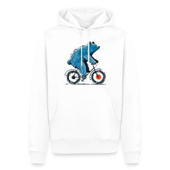 Aventure à vélo avec ours sur deux-roues - Sweat à capuche Premium bio Homme - blanc - Devant - Nico (187cm)