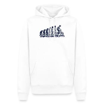 Évolution du singe au cycliste - Sweat à capuche Premium bio Homme - blanc - Devant - Nico (187cm)