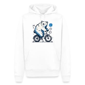 Illustration d’ours de vélo pour les amateurs de vélo - Sweat à capuche Premium bio Homme - blanc - Devant - Nico (187cm)