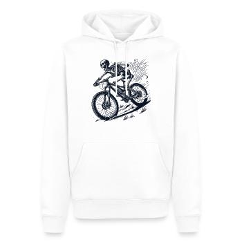VTT Vélo Skeleton Adventure Retro - Sweat à capuche Premium bio Homme - blanc - Devant - Nico (187cm)