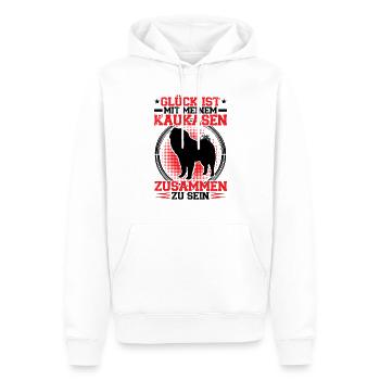 Bei meinem Owtscharka sein Kaukasischer Owtscharka - Männer Premium Bio Hoodie - Weiß - Vorne - Nico (187cm)