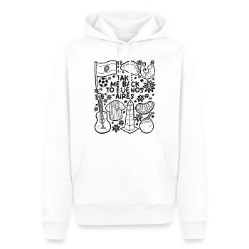 Ramenez-moi à Buenos Aires – Argentine - Sweat à capuche Premium bio Homme - blanc - Devant - Nico (187cm)