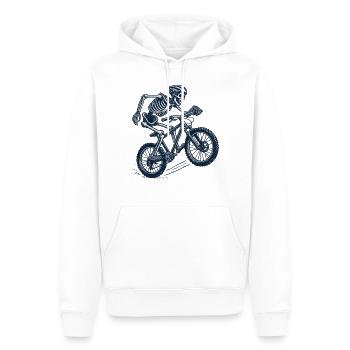 VTT Vélo Rétro Vélo Style Squelette - Sweat à capuche Premium bio Homme - blanc - Devant - Nico (187cm)