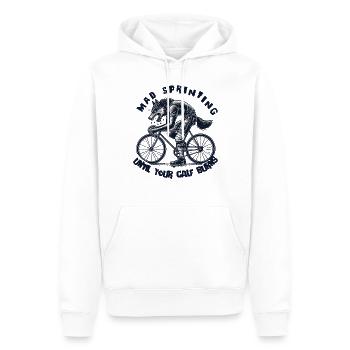 Mad Sprinting Fahrrad Bis Dein Bein Bringt - Männer Premium Bio Hoodie - Weiß - Vorne - Nico (187cm)