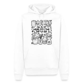 I'm Just Here for the Diffuser – Aromatherapie - Männer Premium Bio Hoodie - Weiß - Vorne - Nico (187cm)