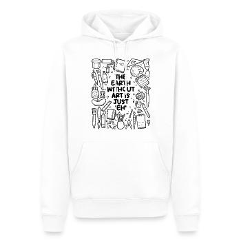 La Terre sans art n’est que « eh » - Sweat à capuche Premium bio Homme - blanc - Devant - Nico (187cm)