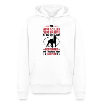 Sennenhund beschützt mich Appenzeller Sennenhund - Männer Premium Bio Hoodie - Weiß - Vorne - Nico (187cm)