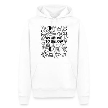Comme en haut, donc en bas – Mysticisme et astrologie - Sweat à capuche Premium bio Homme - blanc - Devant - Nico (187cm)