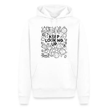 Keep looking up - Men’s Premium Organic Hoodie - white - Front - Nico (187cm)