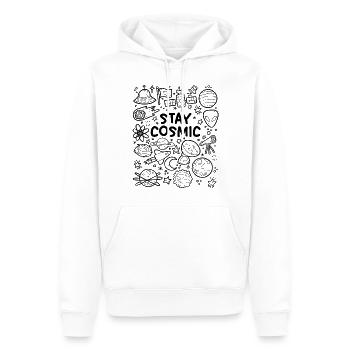 Stay Cosmic - Men’s Premium Organic Hoodie - white - Front - Nico (187cm)