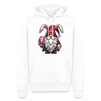 Gnome de Pâques avec œuf et oreilles de lapin - Sweat à capuche Premium bio Homme - blanc - Devant - Nico (187cm)