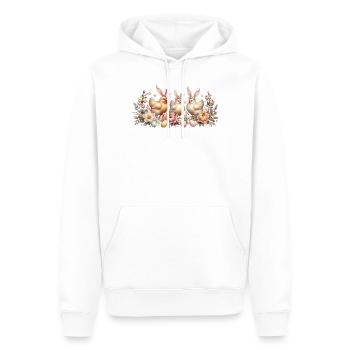 Poulets rétro de Pâques avec oreilles de lapin de Pâques - Sweat à capuche Premium bio Homme - blanc - Devant - Nico (187cm)