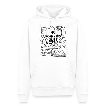 No stress – only mosquitoes - Men’s Premium Organic Hoodie - white - Front - Nico (187cm)