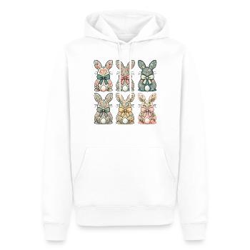 Easter Retro Bunny Vintage Style Cottagecore - Men’s Premium Organic Hoodie - white - Front - Nico (187cm)