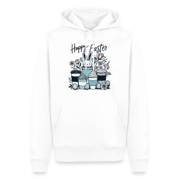 Amateurs de café de Pâques Café de lapin de Pâques - Sweat à capuche Premium bio Homme - blanc - Devant - Nico (187cm)