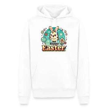 Poussin de Pâques Style Vintage Joyeuses Pâques - Sweat à capuche Premium bio Homme - blanc - Devant - Nico (187cm)