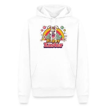 Easter Retro Aesthetics Happy Easter Bunny - Men’s Premium Organic Hoodie - white - Front - Nico (187cm)