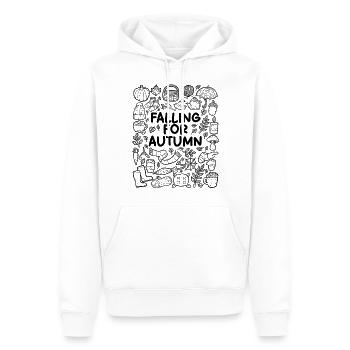 Herbstgefühle – Ich verlieb mich in den Herbst - Männer Premium Bio Hoodie - Weiß - Vorne - Nico (187cm)