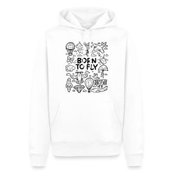 Born to fly – airplane lovers - Men’s Premium Organic Hoodie - white - Front - Nico (187cm)