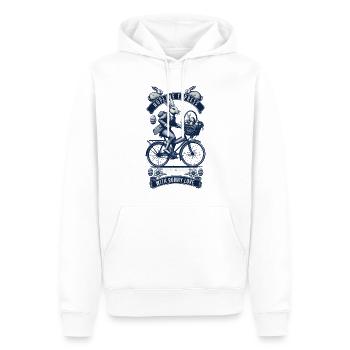 Easter Retro Bunny Bicycle Basket Eggs - Men’s Premium Organic Hoodie - white - Front - Nico (187cm)