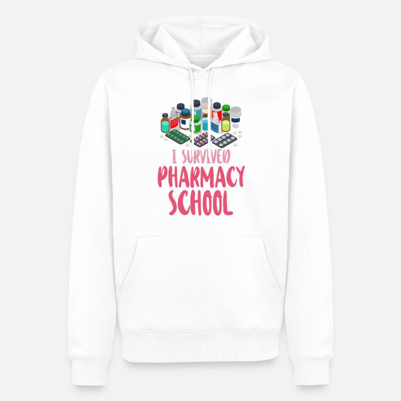Technicien en pharmacie - Sweat à capuche Premium bio Homme - blanc