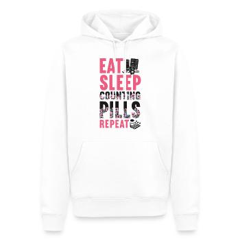 Technicien en pharmacie - Sweat à capuche Premium bio Homme - blanc - Devant - Nico (187cm)