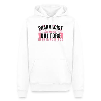 Technicien en pharmacie - Sweat à capuche Premium bio Homme - blanc - Devant - Nico (187cm)