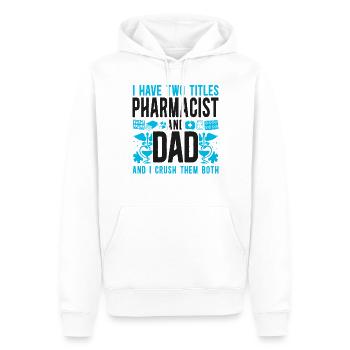 Technicien en pharmacie - Sweat à capuche Premium bio Homme - blanc - Devant - Nico (187cm)