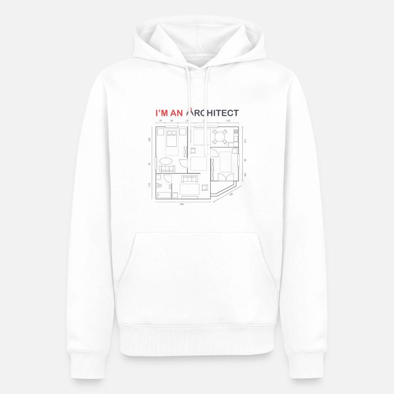 Je suis un Architecte - Sweat à capuche Premium bio Homme - blanc