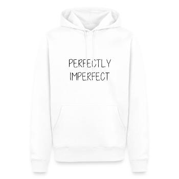 idée cadeau parfaitement imparfaite - Sweat à capuche Premium bio Homme - blanc - Devant - Nico (187cm)