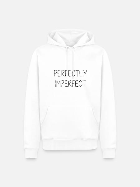 perfectly imperfect Geschenk Idee - Männer Premium Bio Hoodie - Weiß