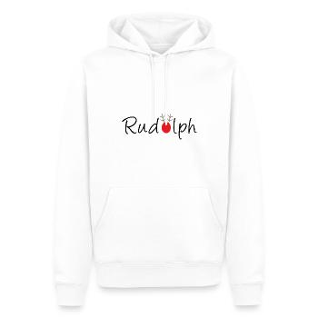Rudolph Geschenk Idee - Männer Premium Bio Hoodie - Weiß - Vorne - Nico (187cm)