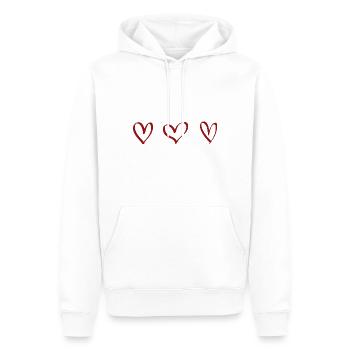 Idée cadeau coeur rouge - Sweat à capuche Premium bio Homme - blanc - Devant - Nico (187cm)