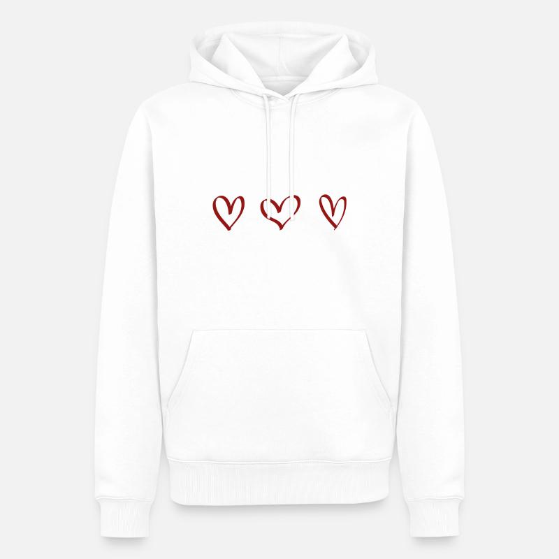 Herzen Geschenk Idee rot - Männer Premium Bio Hoodie - Weiß