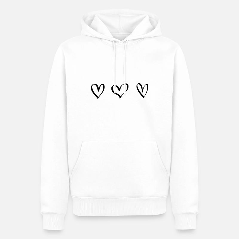 Coeur idée de cadeau - Sweat à capuche Premium bio Homme - blanc