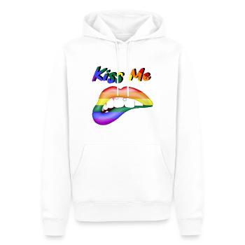 EMBRASSE-MOI LGBTQIA - Sweat à capuche Premium bio Homme - blanc - Devant - Nico (187cm)
