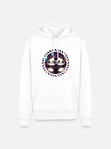 Niedliche Panda Babys - Männer Premium Bio Hoodie - Weiß