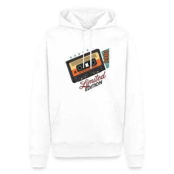 Cassette rétro vintage 1981 Année de naissance 1981 - Sweat à capuche Premium bio Homme - blanc - Devant - Nico (187cm)