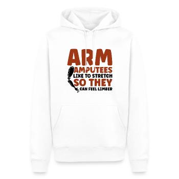 Arm Amputees like to stretch - Männer Premium Bio Hoodie - Weiß - Vorne - Nico (187cm)